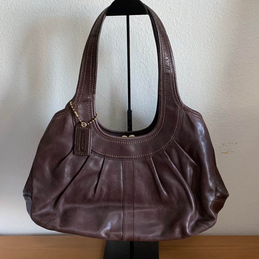 Coach Dark Brown Leather Shoulder Bag